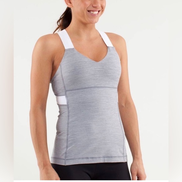 lululemon athletica Tops - Lululemon Scoop Neck Push your limits Tank Luon/Heathered Gray Sz 4